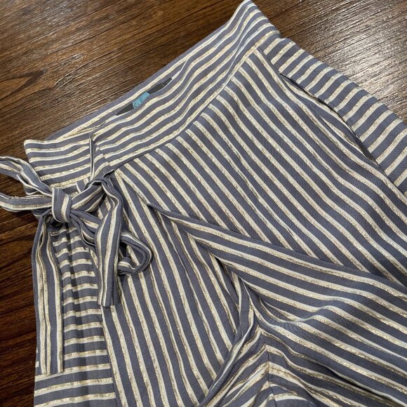 Eva Franco Anthropologie Sz 2 Wide Striped Regatta Pants Cropped Palazzo AN8019 - Picture 4 of 12